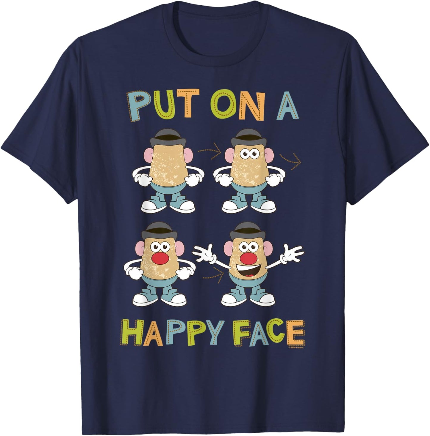Mr. Potato Head Put On A Happy Face T-Shirt - T-Shirt | Navy