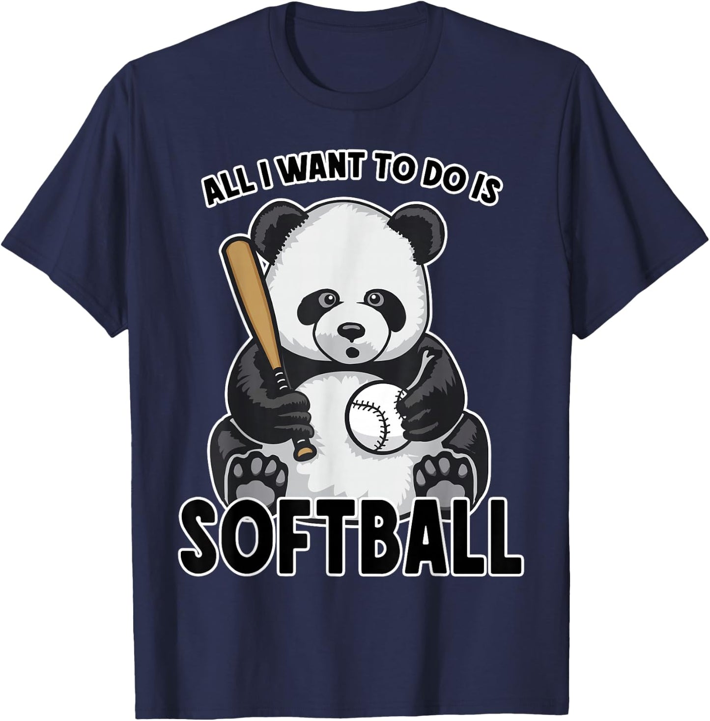 Panda Softball "Alles was ich want" ("Alles was ich want") is a T-Shirt - T-Shirt | Navy