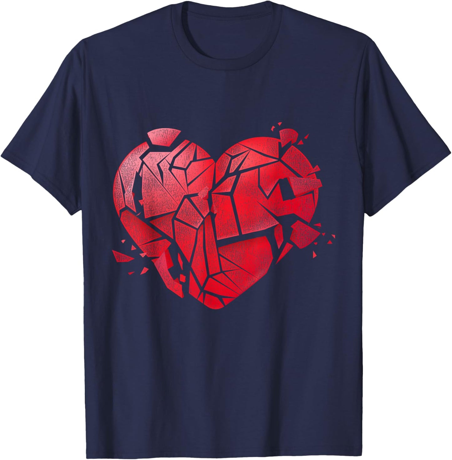 Broken Heart Anti Valentines Day T-Shirt - T-Shirt | Navy