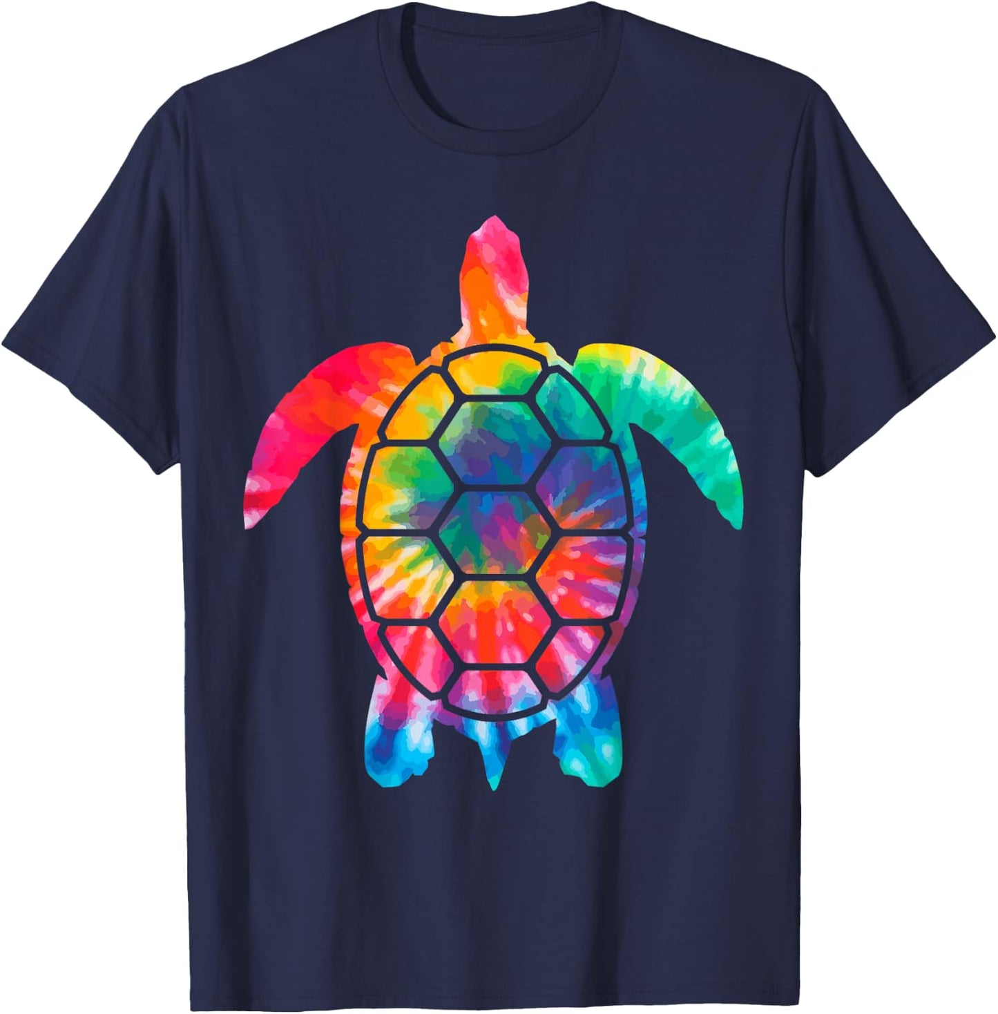 Turtle Tie Dye Hippie Diving Diver Gift T-Shirt - T-Shirt | Navy