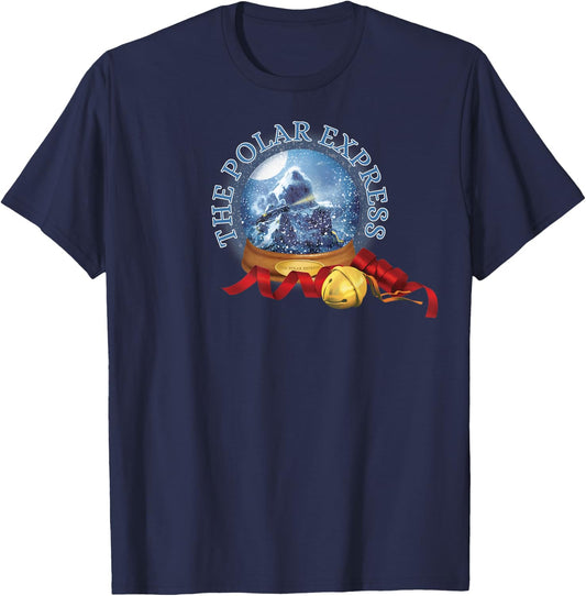 Polar Express Snow Globe & Bell Logo T-Shirt - T-Shirt | Navy