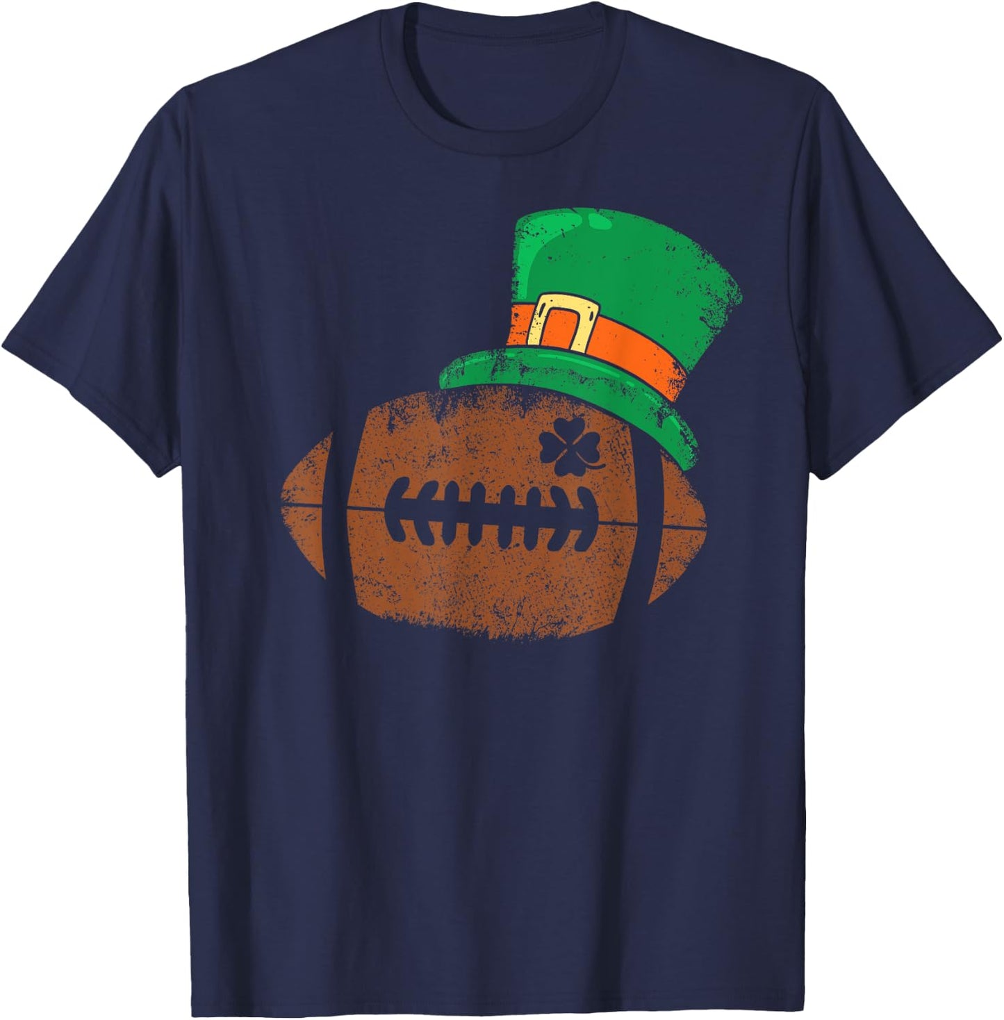 Football St Patricks Day Shamrock Sports T-Shirt - T-Shirt | Navy