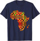 Cool Africa Map Kente Cloth Gift Women African Lover T-Shirt - T-Shirt | Navy