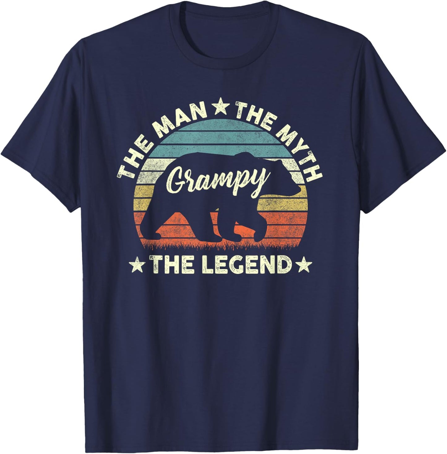 Grampy Bear Shirt Gift Father's Day The Man Myth Legend T-Shirt - T-Shirt | Navy
