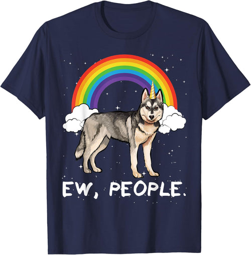 Rainbow Siberian Husky Ew People Unicorn Dog Men Women Kids