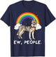 Rainbow Siberian Husky Ew People Unicorn Dog Men Women Kids T-Shirt - T-Shirt | Navy