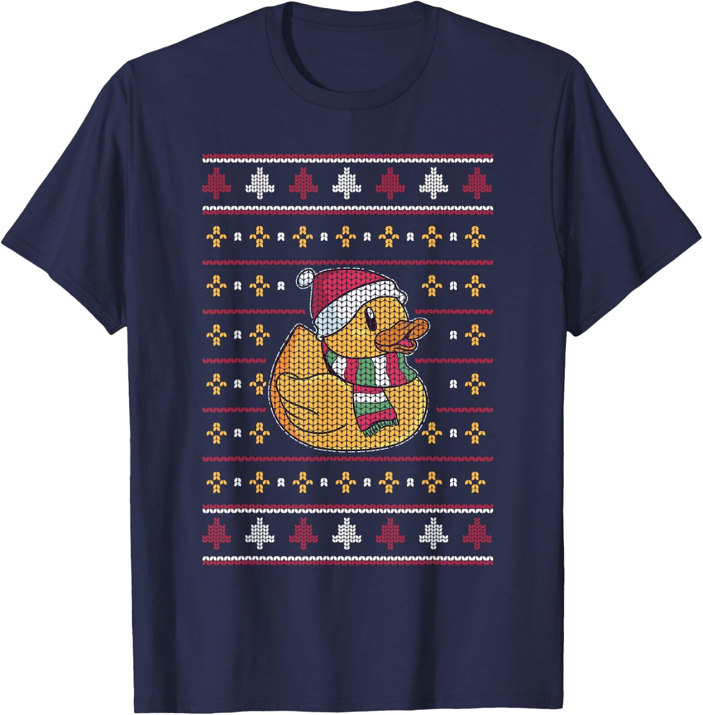 Cute Rubber Duckie Duck Christmas Santa Clause T-Shirt - T-Shirt | Navy