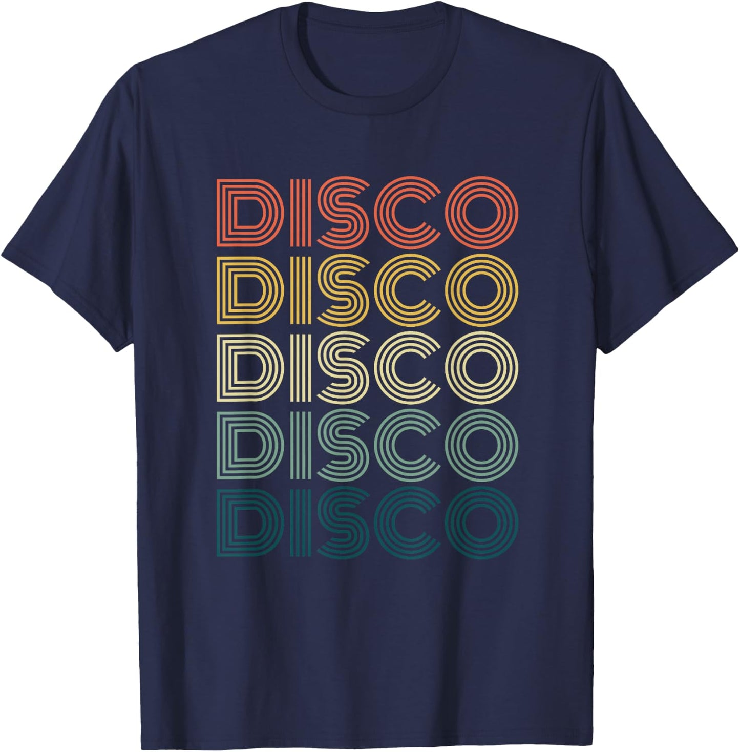 Disco Themed Funky Vintage 70s 80s For Dance Parties T-Shirt - T-Shirt | Navy