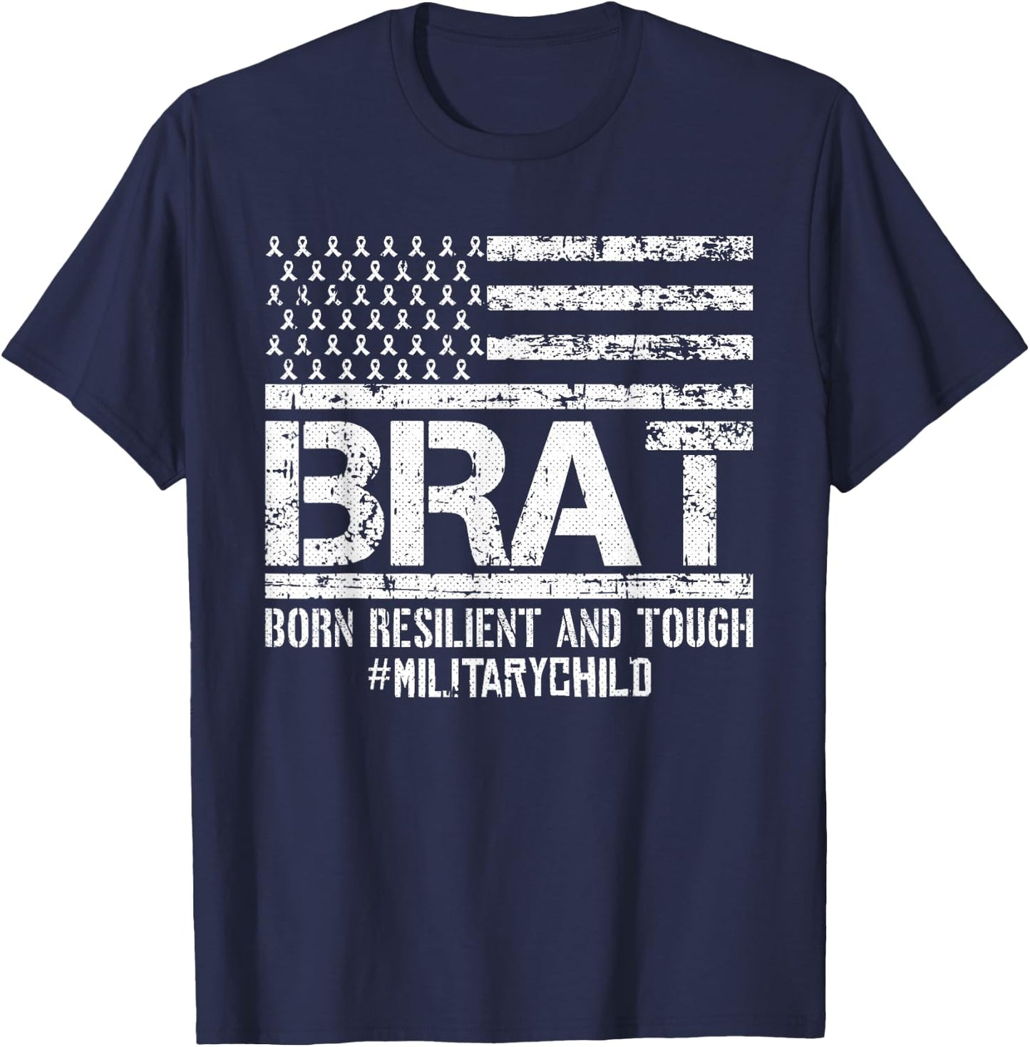 American Flag Month Of The Military Child Army Soldier Kids T-Shirt - T-Shirt | Navy