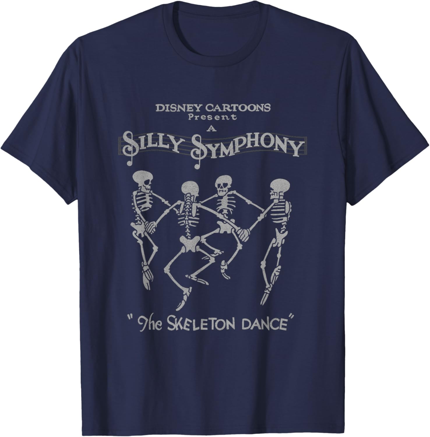 Disney Silly Symphonies The Skeleton Dance Vintage Logo T-Shirt - T-Shirt | Navy