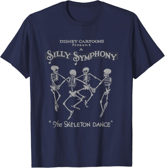 Disney Silly Symphonies The Skeleton Dance Vintage Logo T-Shirt - T-Shirt | Navy