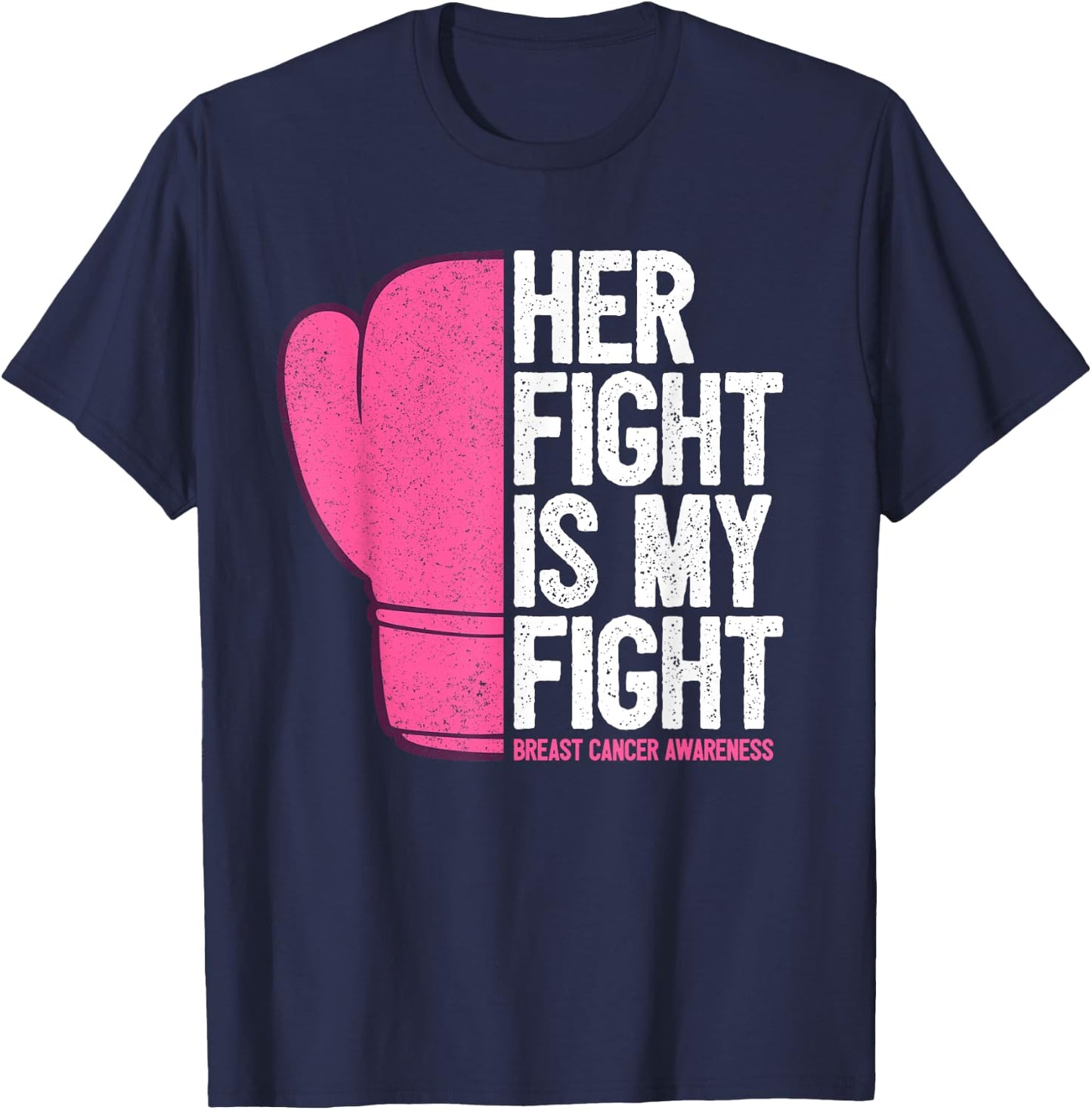 Husband Breast Cancer Wife Support T-Shirt - T-Shirt | Navy