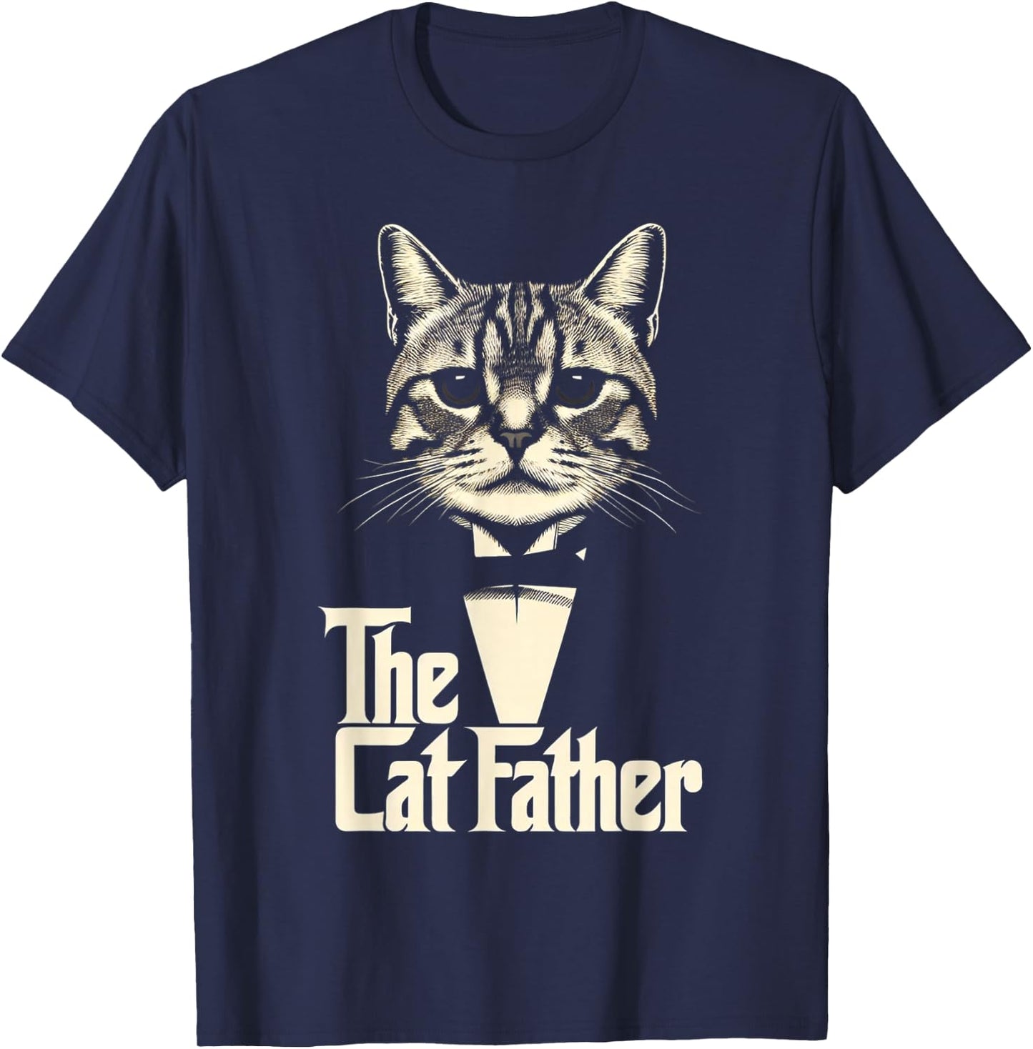 Cat Lover Gifts Funny The CatFather Cat Dad T-Shirt - T-Shirt | Navy