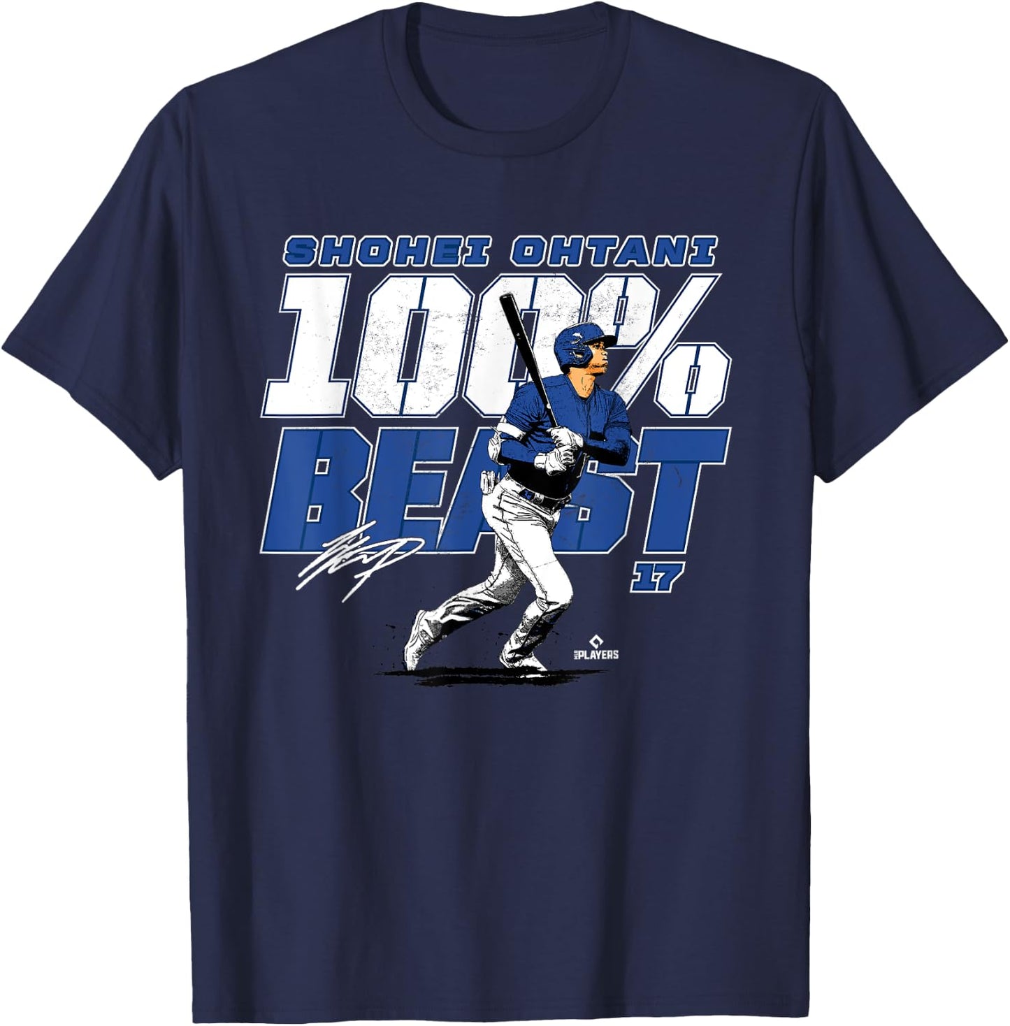 100 Percent Beast Shohei Ohtani Los Angeles Baseball MLBPA T-Shirt - T-Shirt | Navy