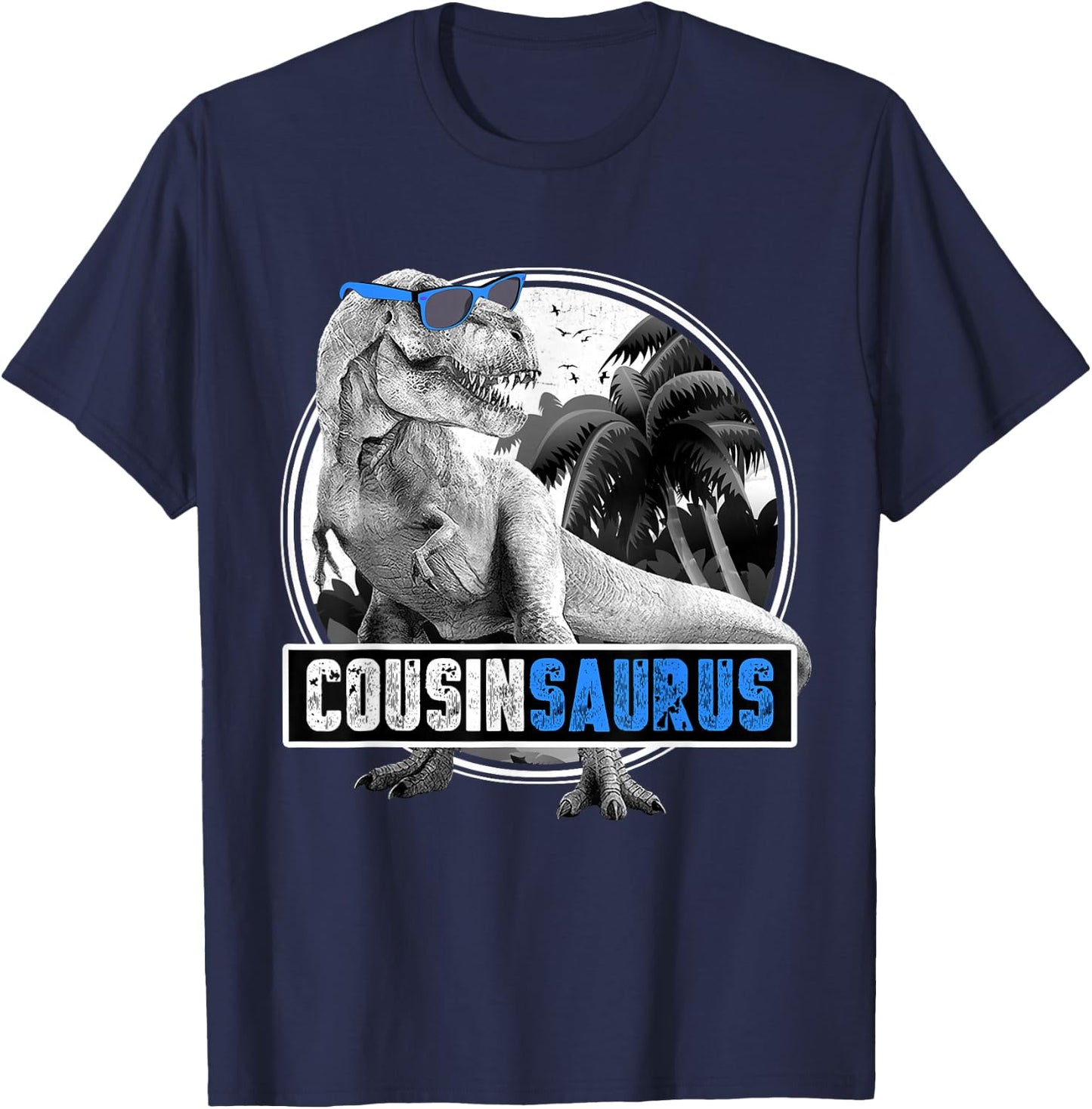 Cousinsaurus T Rex Dinosaur T-Shirt - T-Shirt | Navy