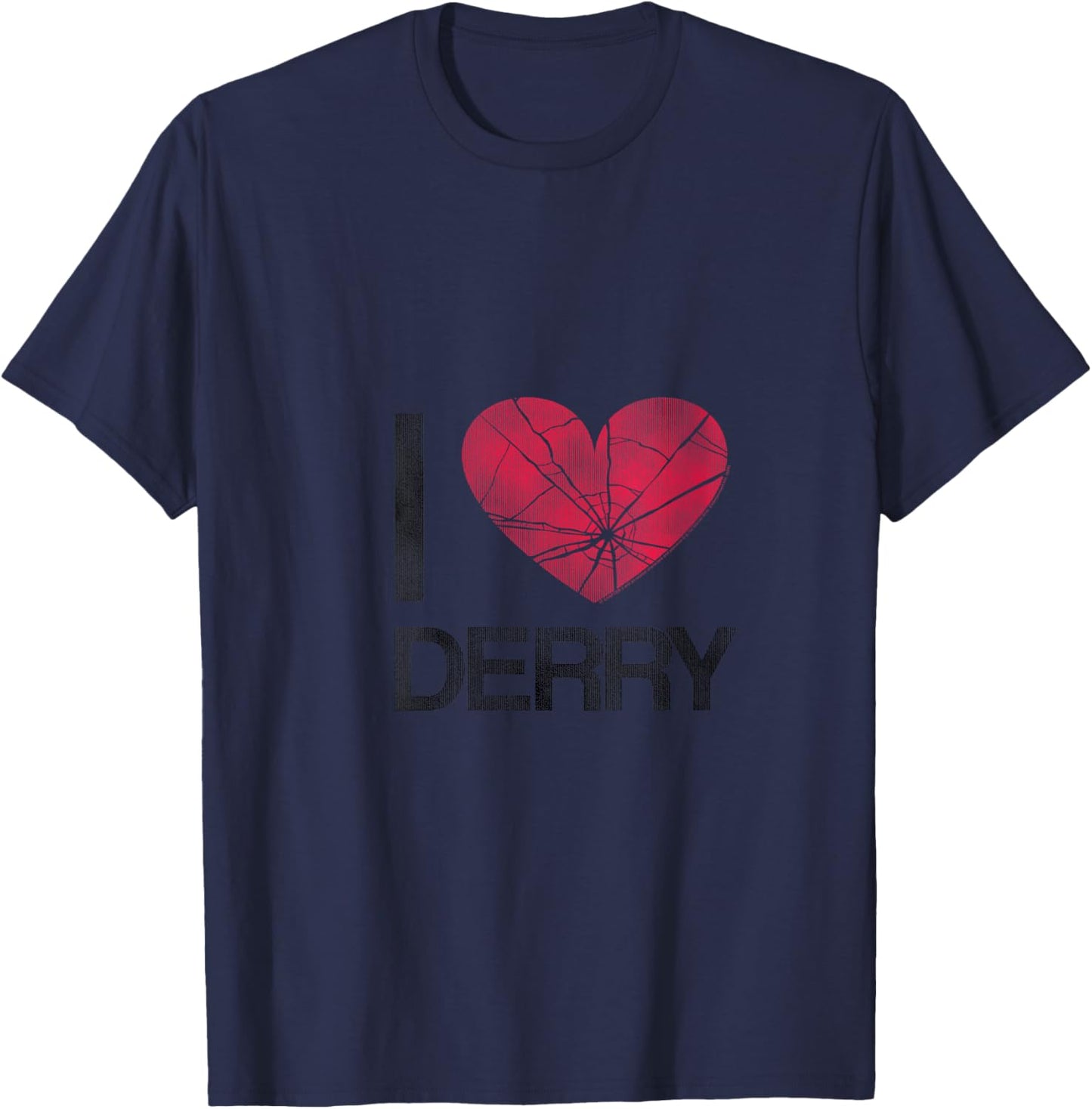 It I Heart Derry Stephen King Horror V-Neck T-Shirt - T-Shirt | Navy