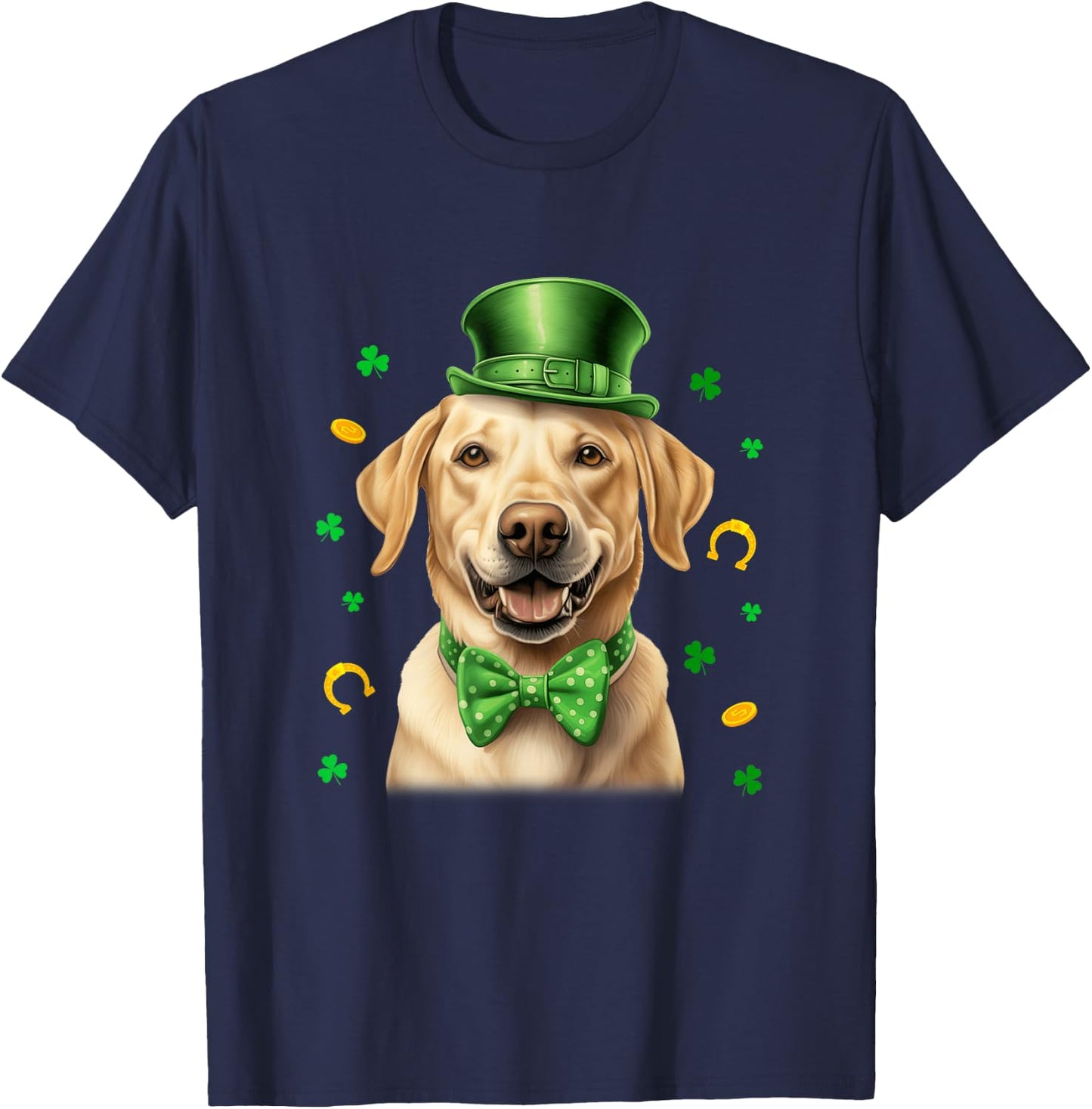 Labrador St Patricks Day Leprechaun Shamrock Irish T-Shirt - T-Shirt | Navy