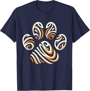 Cool Animal Tiger Print Paw T-Shirt - T-Shirt | Navy