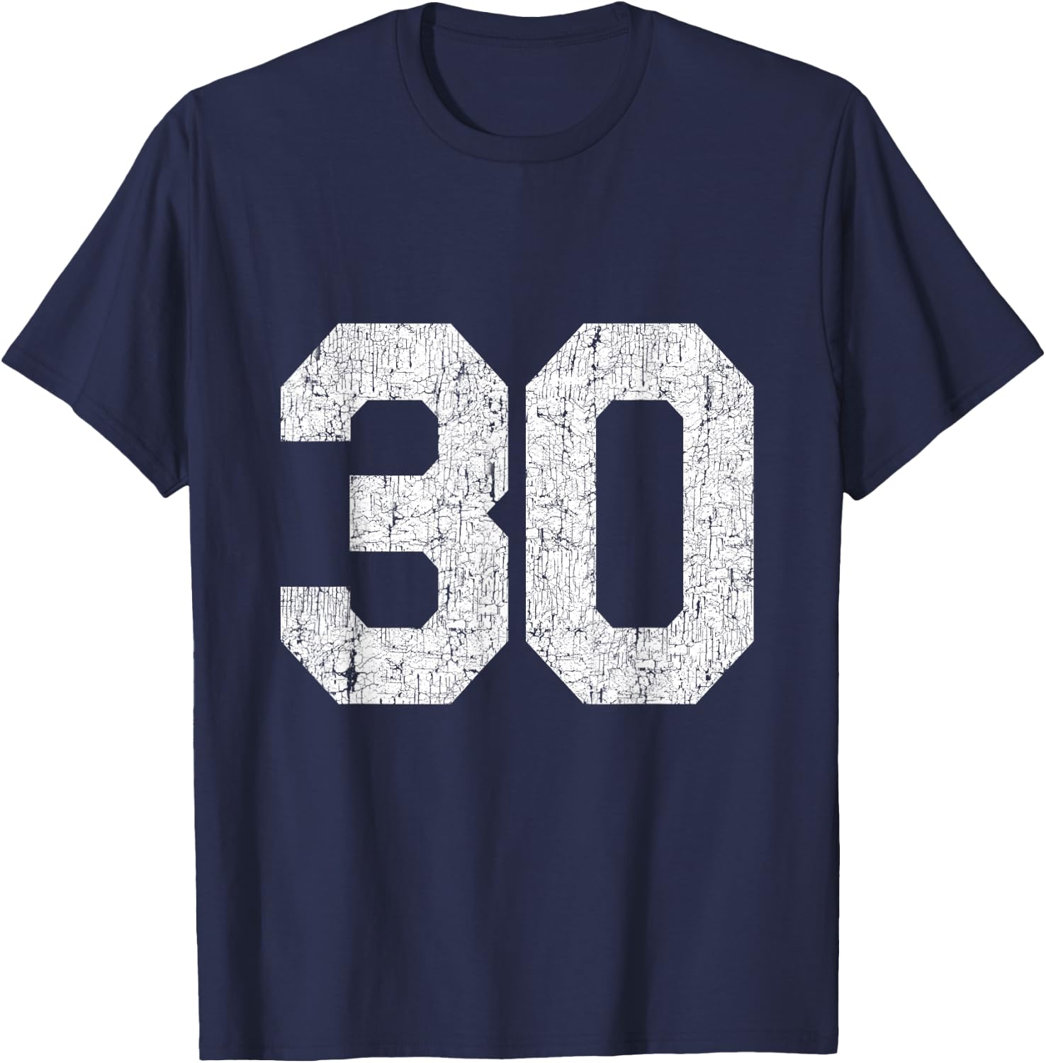 #30 Jersey Uniform Varsity Sports Number, 30th Birthday T-Shirt - T-Shirt | Navy