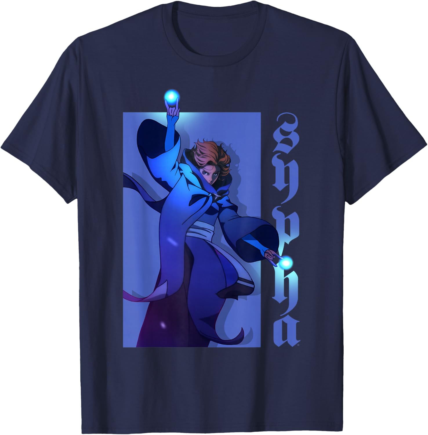 Netflix Castlevania Sypha Character Portrait T-Shirt - T-Shirt | Navy