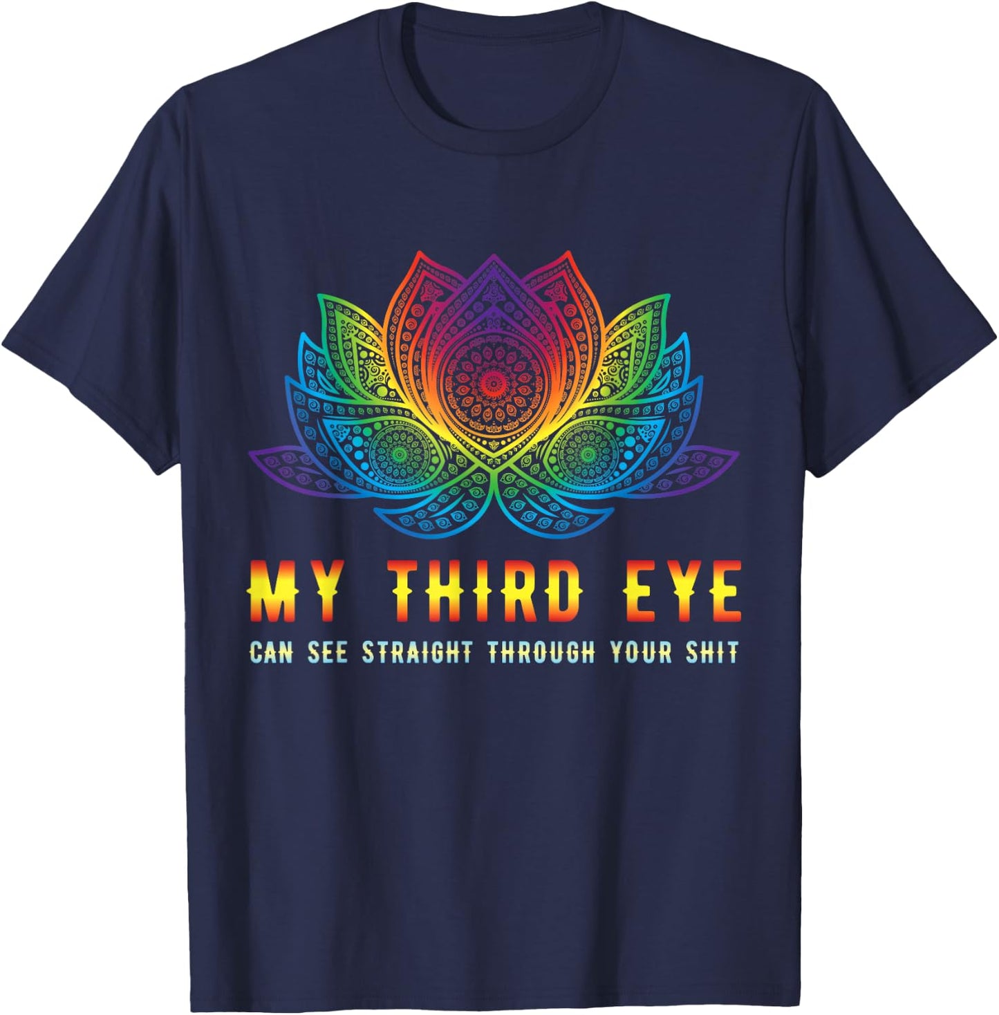 Third Eye Yoga Gift Psychedelic Trance Dancing Goa T-Shirt - T-Shirt | Navy