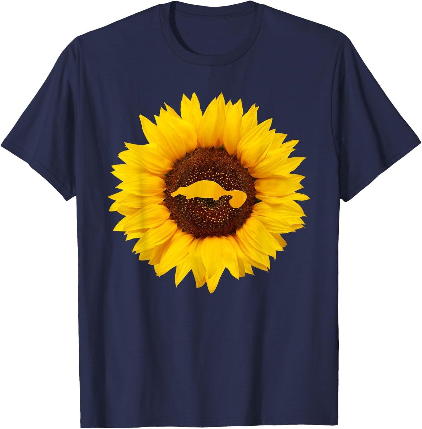 Platypus Gift Men Monotreme Animal Sunflower Lover T-Shirt - T-Shirt | Navy