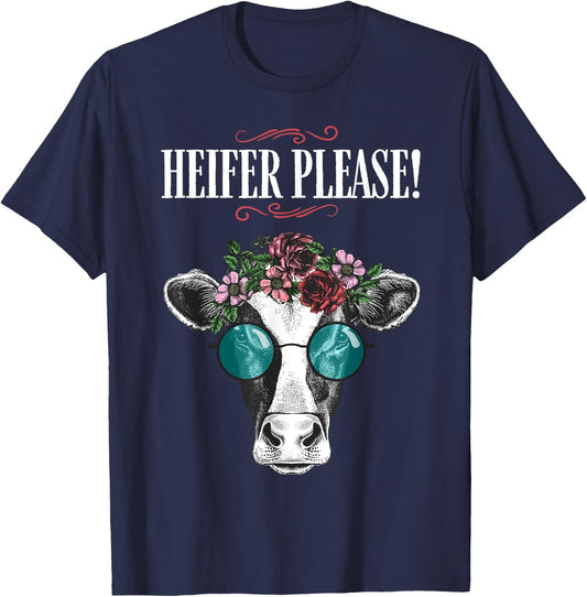 Heifer Please Shirt Vintage Country Sayings Heifer T-Shirt - T-Shirt | Navy