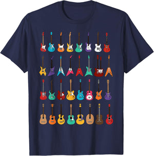 Funny Rock & Roll Guitars Cute Musical Instrument Gift Kids T-Shirt - T-Shirt | Navy