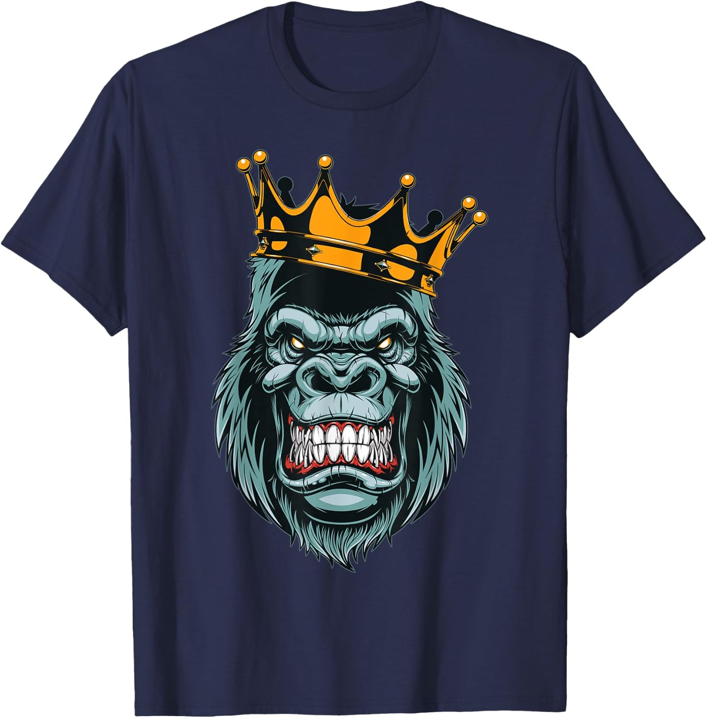 Wild Gorilla Graphic - Novelty & Cool Designs T-Shirt - T-Shirt | Navy