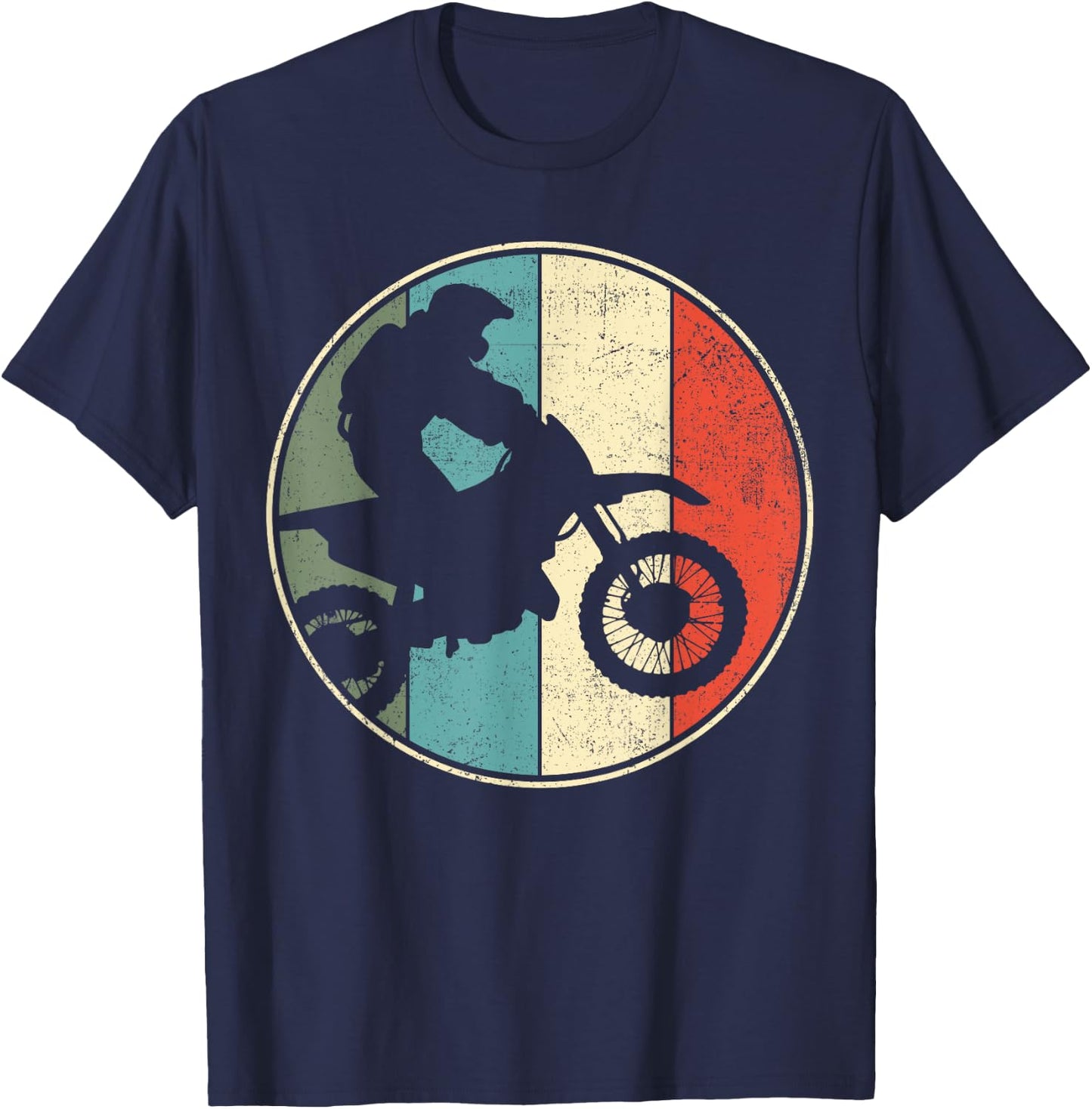 Motocross Dirt Bike Retro Vintage T-Shirt - T-Shirt | Navy