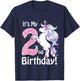 Its My 2nd Birthday Unicorn Outfits for toddler girls gift T-Shirt - T-Shirt | Navy