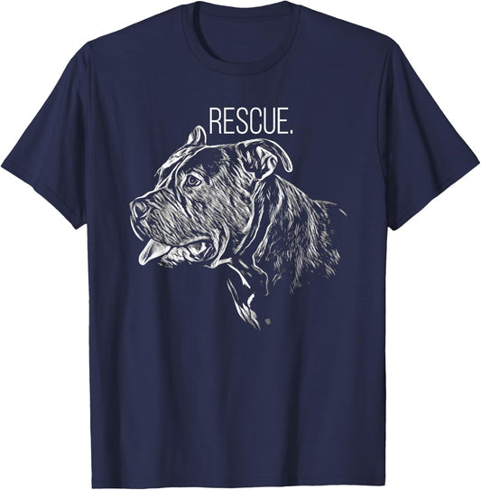 Pitbull Rescue Dog - Adopt Don't Shop - Save The Pitbulls T-Shirt - T-Shirt | Navy