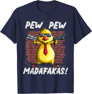 Funny Chicks PewPewPew Madafakas Crazy Chick Pew Gift T-Shirt - T-Shirt | Navy