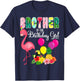 Flamingo Birthday Brother Of The Birthday Girl Flamingo Bday T-Shirt - T-Shirt | Navy