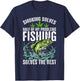 Smoking Solves Half Of My Problems Fishing Solves The Rest T-Shirt - T-Shirt | Navy