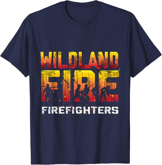 Wildland Firefighter Forest Service Hand Engine Crew Hotshot T-Shirt - T-Shirt | Navy