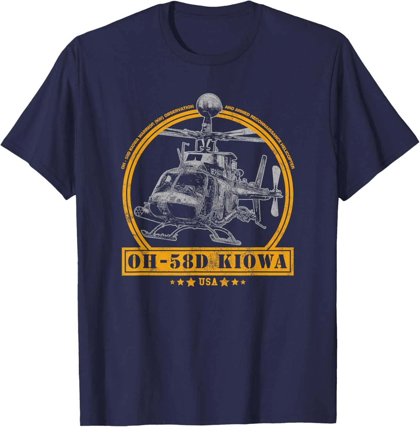 OH-58D Kiowa Warrior Helicopter T-Shirt - T-Shirt | Navy