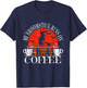 My Broomstick Runs On Coffee Cute Halloween Witches Graphic T-Shirt - T-Shirt | Navy