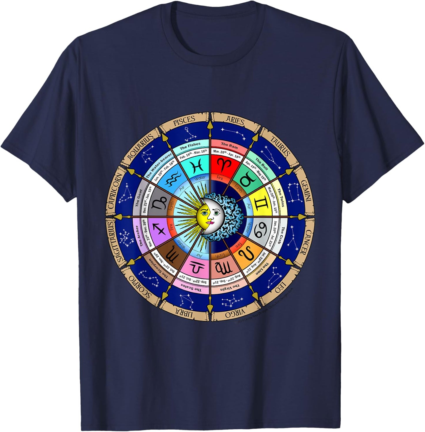 2020 Astrology Horoscope Zodiac Star Sign Spiritual Calendar T-Shirt - T-Shirt | Navy