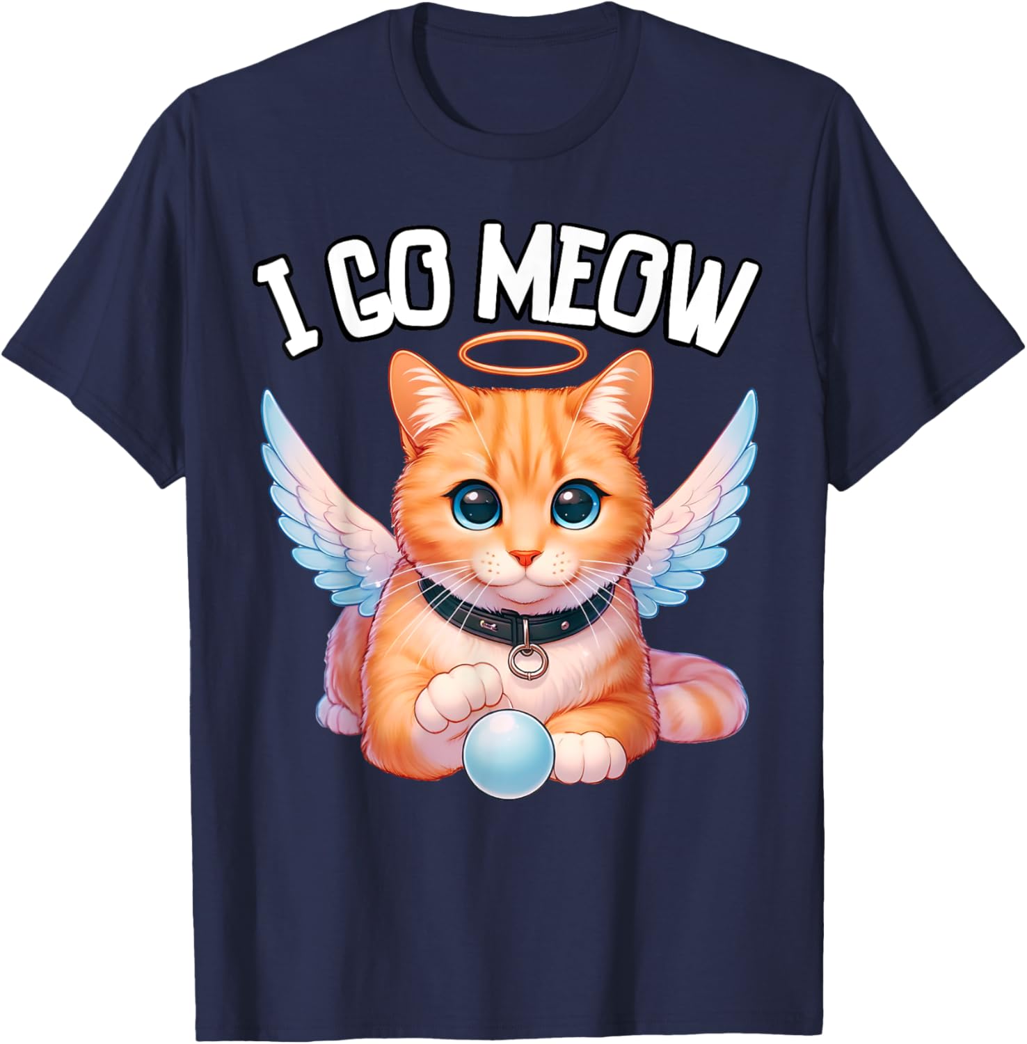 I Go Meow Cat Meme Meowing Not Meowing Cat Anime T-Shirt - T-Shirt | Navy