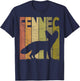 Fennec Vintage Fennec Fox Retro Designs -Adults Black Small Retro Graphic Short Sleeve T-Shirt - T-Shirt | Navy