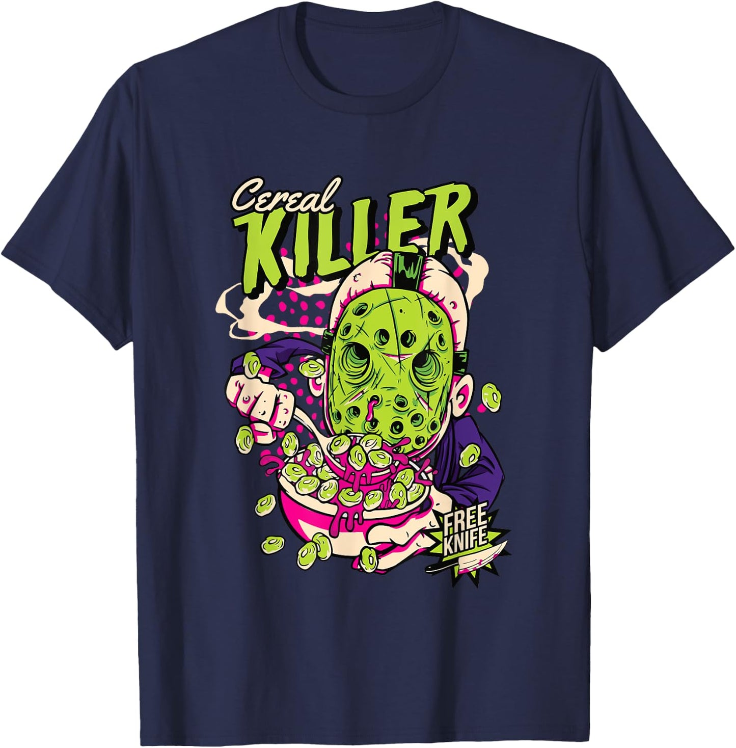 Cereal Killer | Horror Movies True Crime And Cereal Lovers T-Shirt - T-Shirt | Navy