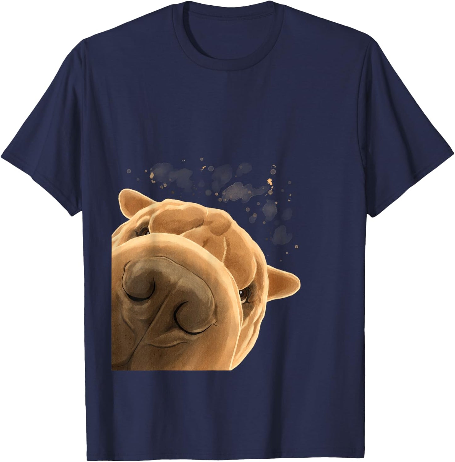 Funny Dog Shar Pei Women Kids T-Shirt - T-Shirt | Navy