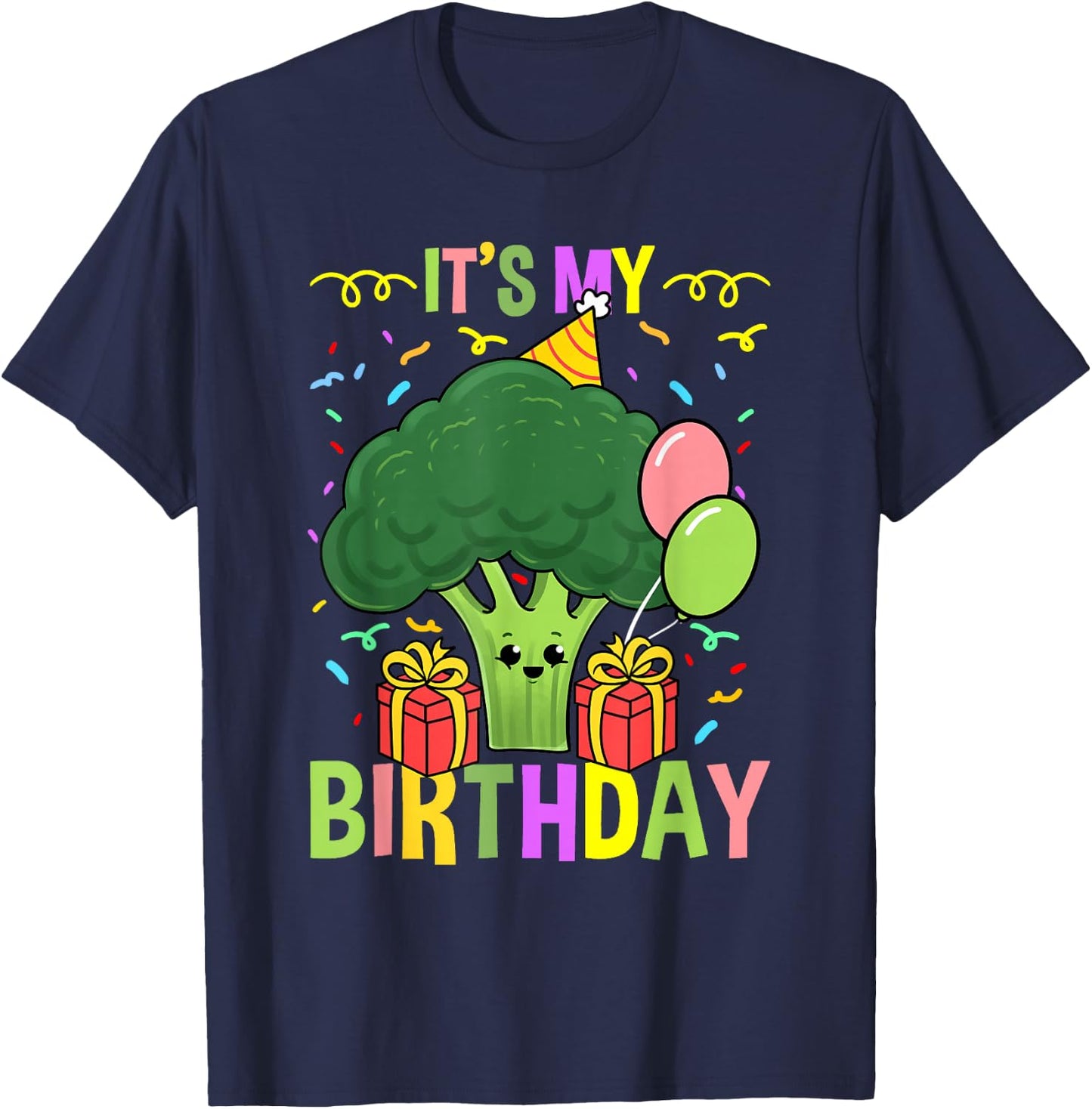 Its My Birthday Broccoli T-Shirt - T-Shirt | Navy