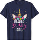 Daddy Of The B Day Girl Father Gifts Unicorn Birthday T-Shirt - T-Shirt | Navy