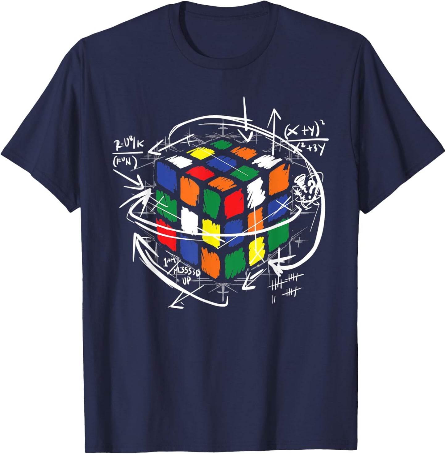 Math Puzzle Cube T-Shirt - T-Shirt | Navy