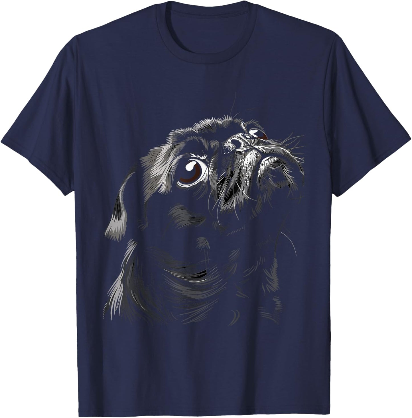 Pug for Dog Mom Dad Funny Cute Black Pug Men Women Kids T-Shirt - T-Shirt | Navy