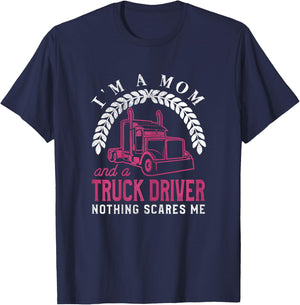 Truck Driver Mom Funny Cool Trucker Mother Gift T-Shirt - T-Shirt | Navy