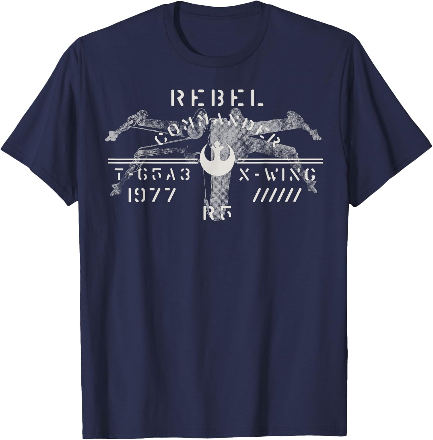 Star Wars Rebel 1977 X-Wing Stencil T-Shirt - T-Shirt | Navy