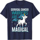 Cervical Cancer Warrior Magical Unicorn Teal Ribbon HPV T-Shirt - T-Shirt | Navy
